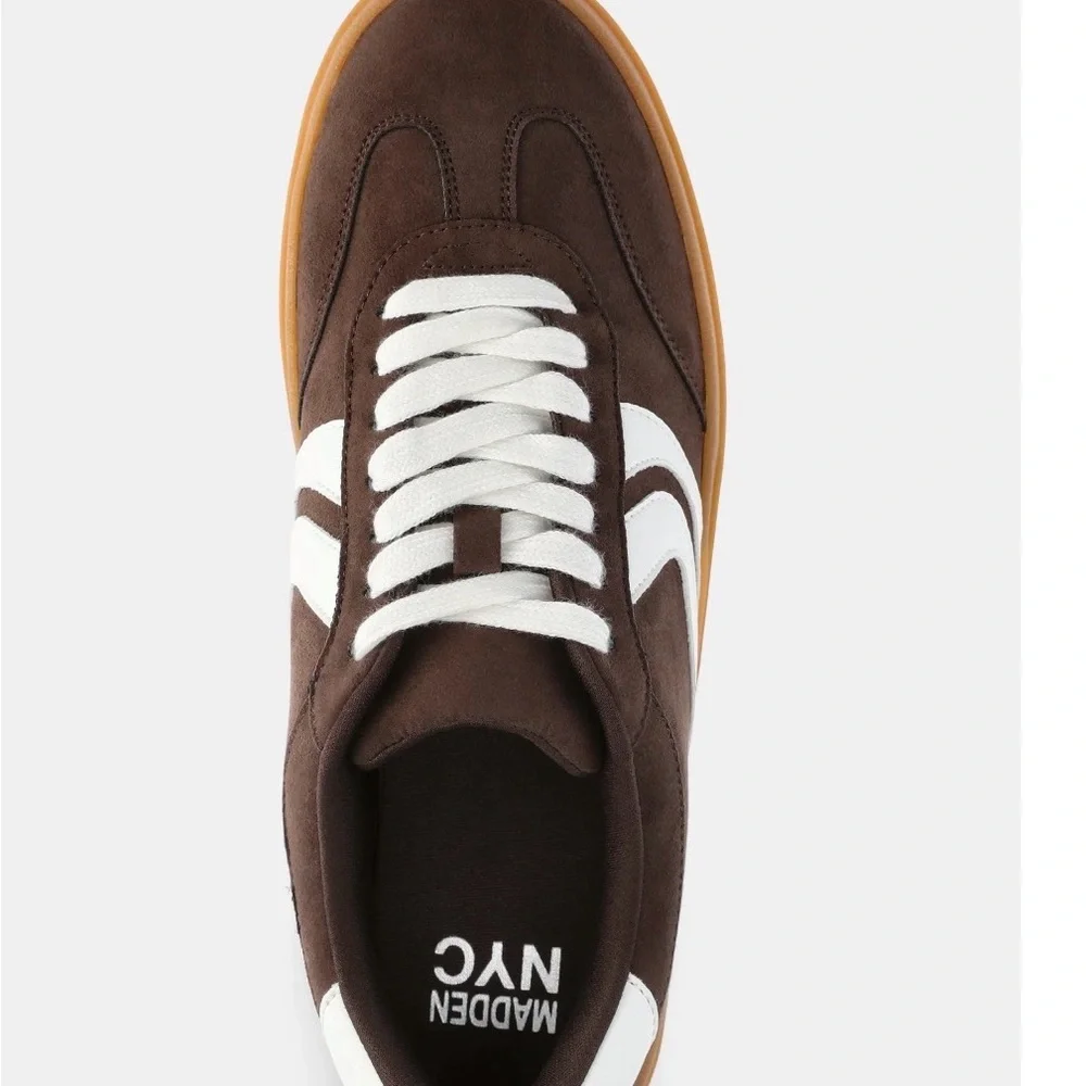 Women Size 11 Madden NYC Brown Low Top Platform Shoes Sneakers Suede Skater NEW! - Picture 2 of 5